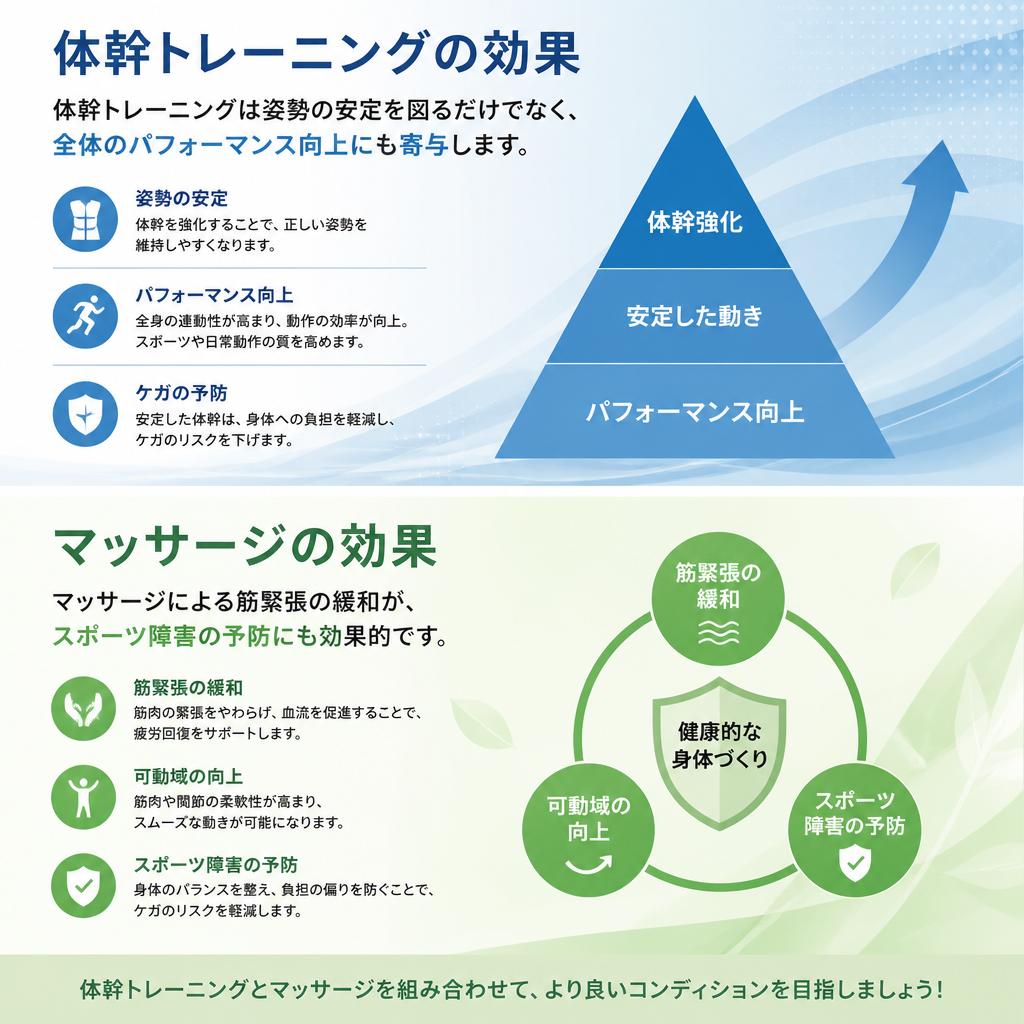 体幹トレーニングとマッサージの効果