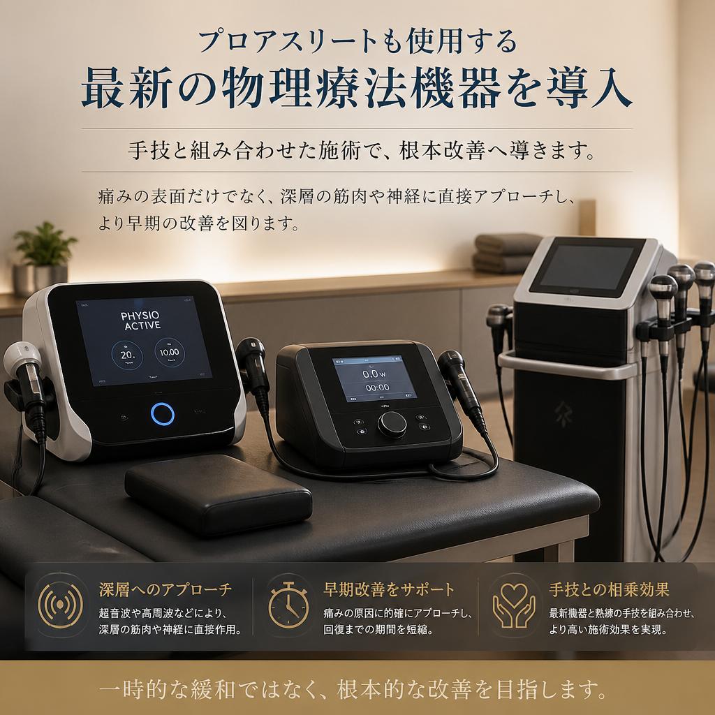 最新の治療機器を駆使した効果的なアプローチ