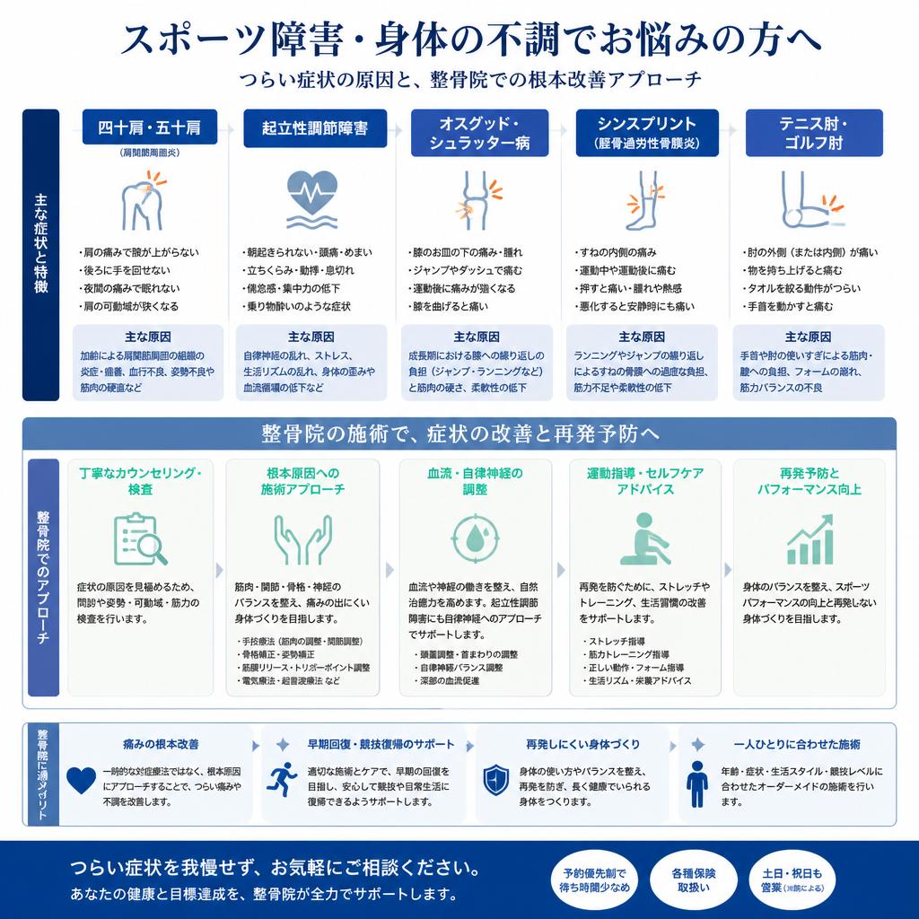 具体的なスポーツ障害の症状とは？