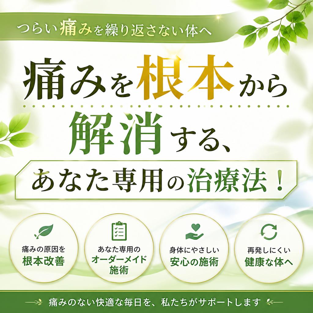 痛みを根本から解消する、あなた専用の治療法！