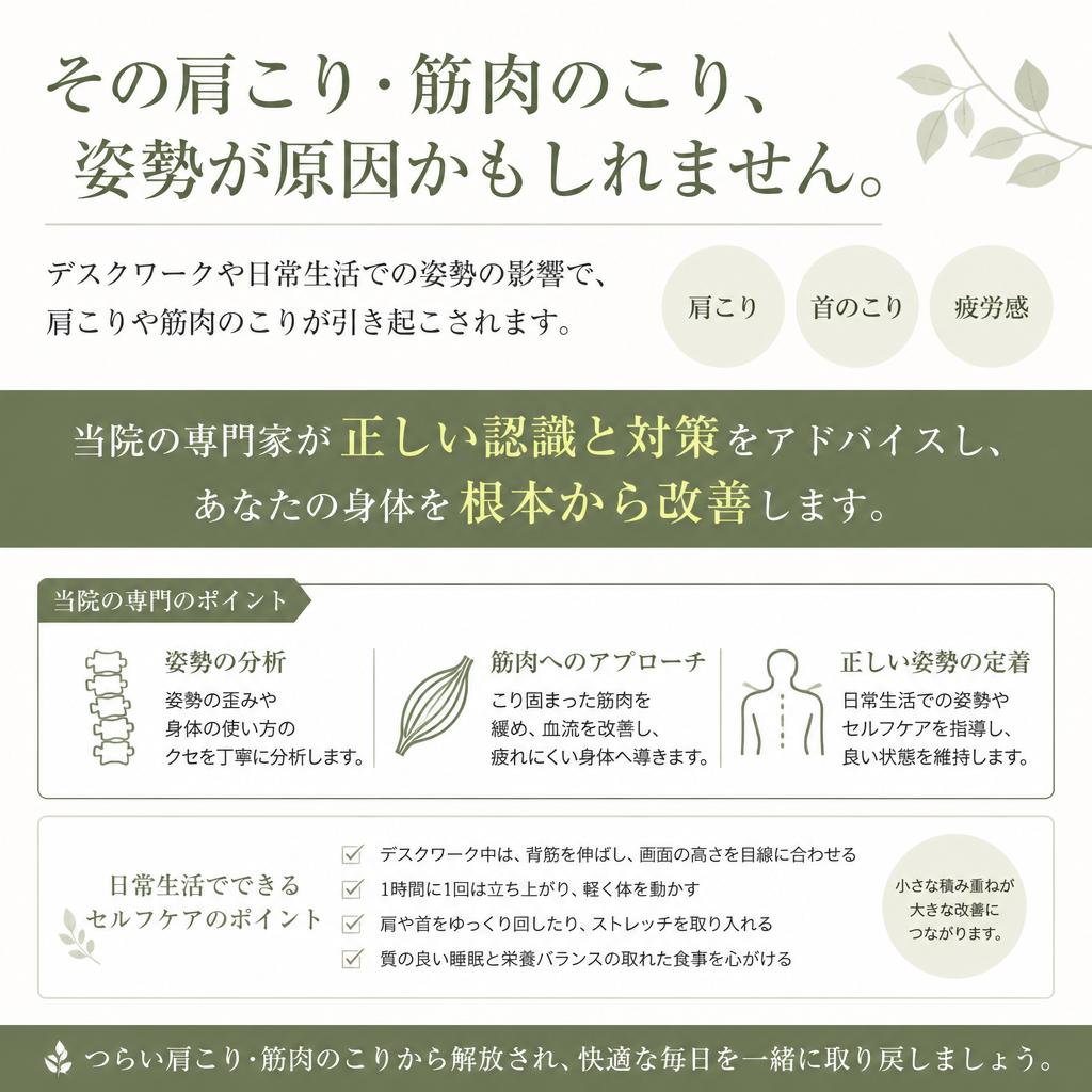 肩こりや筋肉のこりの原因と対策