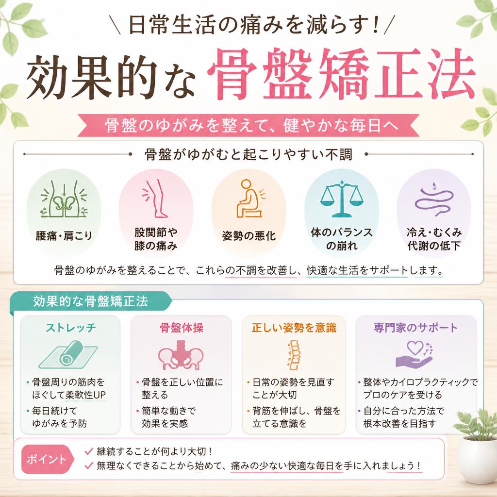 日常生活の痛みを減らす！効果的な骨盤矯正法