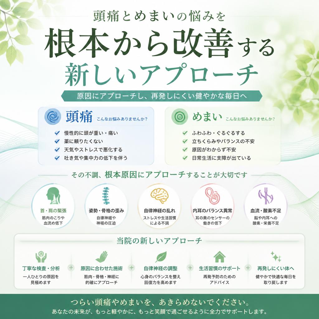 頭痛とめまいの悩みを根本から改善する新しいアプローチ