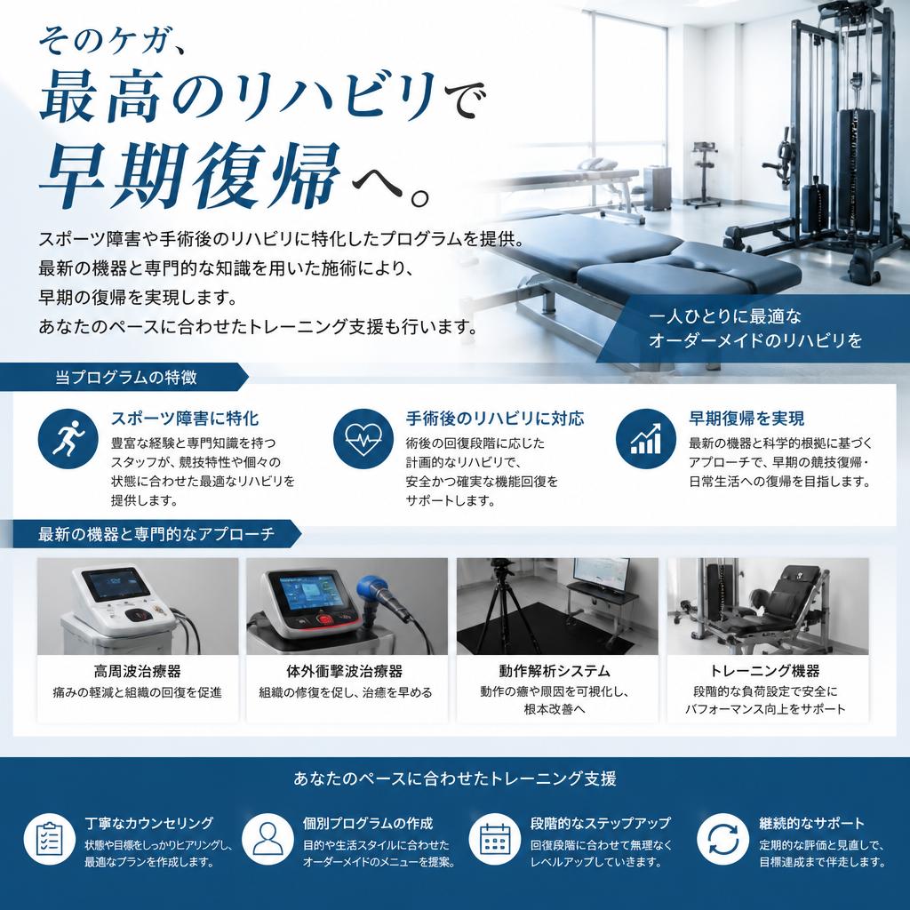 リハビリテーション：早期復帰を支援