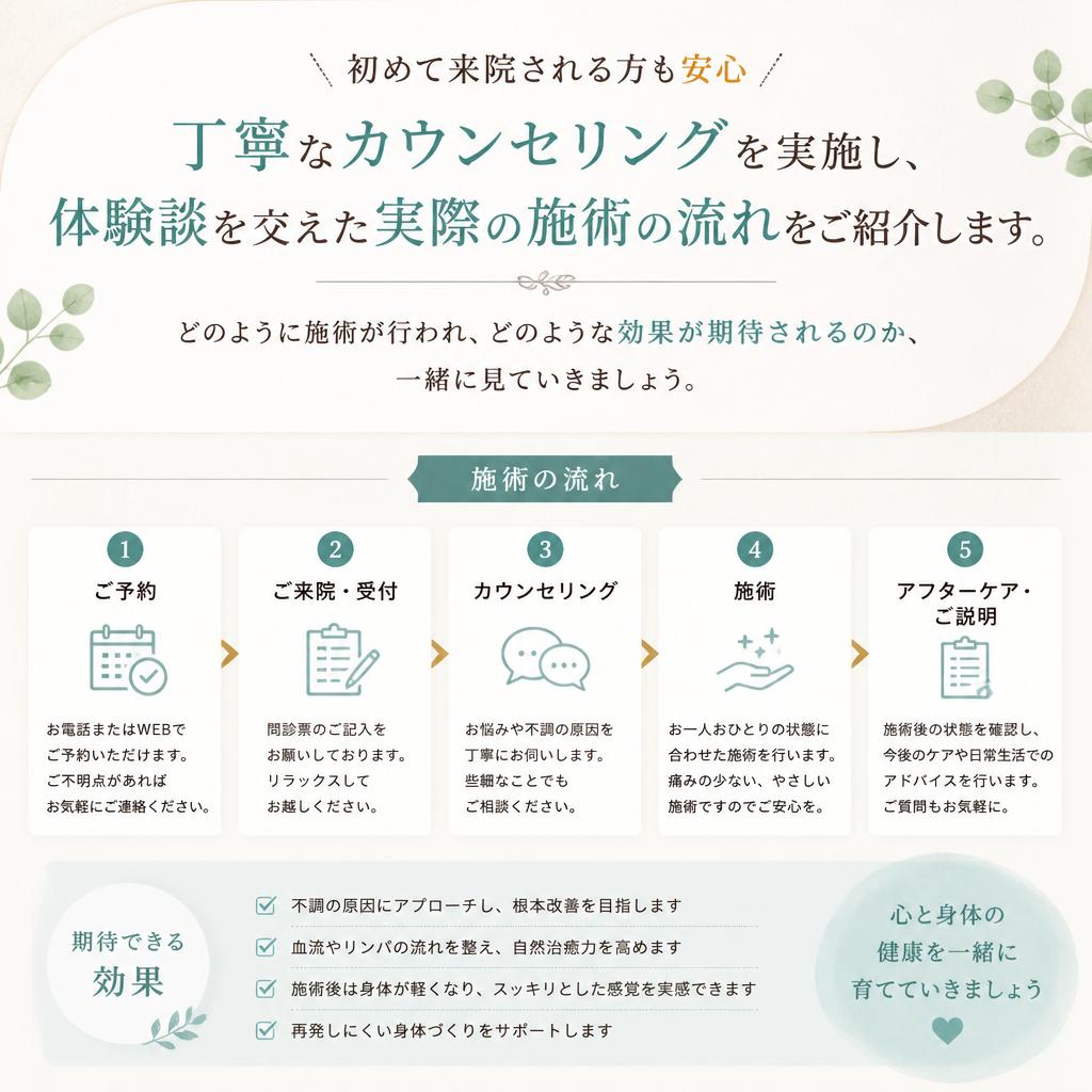 施術の流れと体験談
