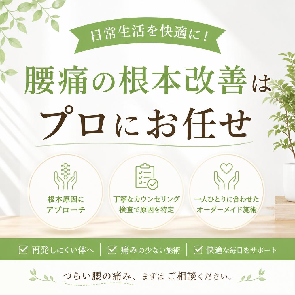 日常生活を快適に！腰痛の根本改善はプロにお任せ