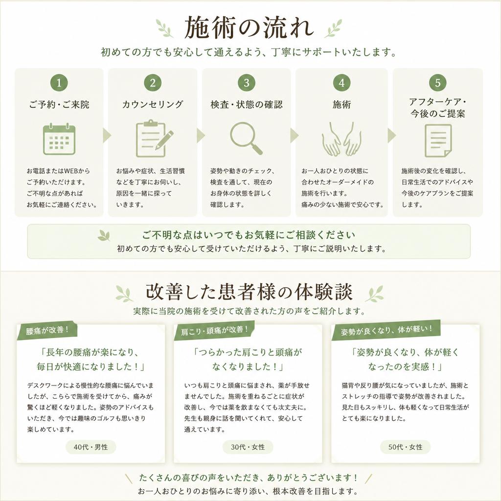 施術の流れと体験談