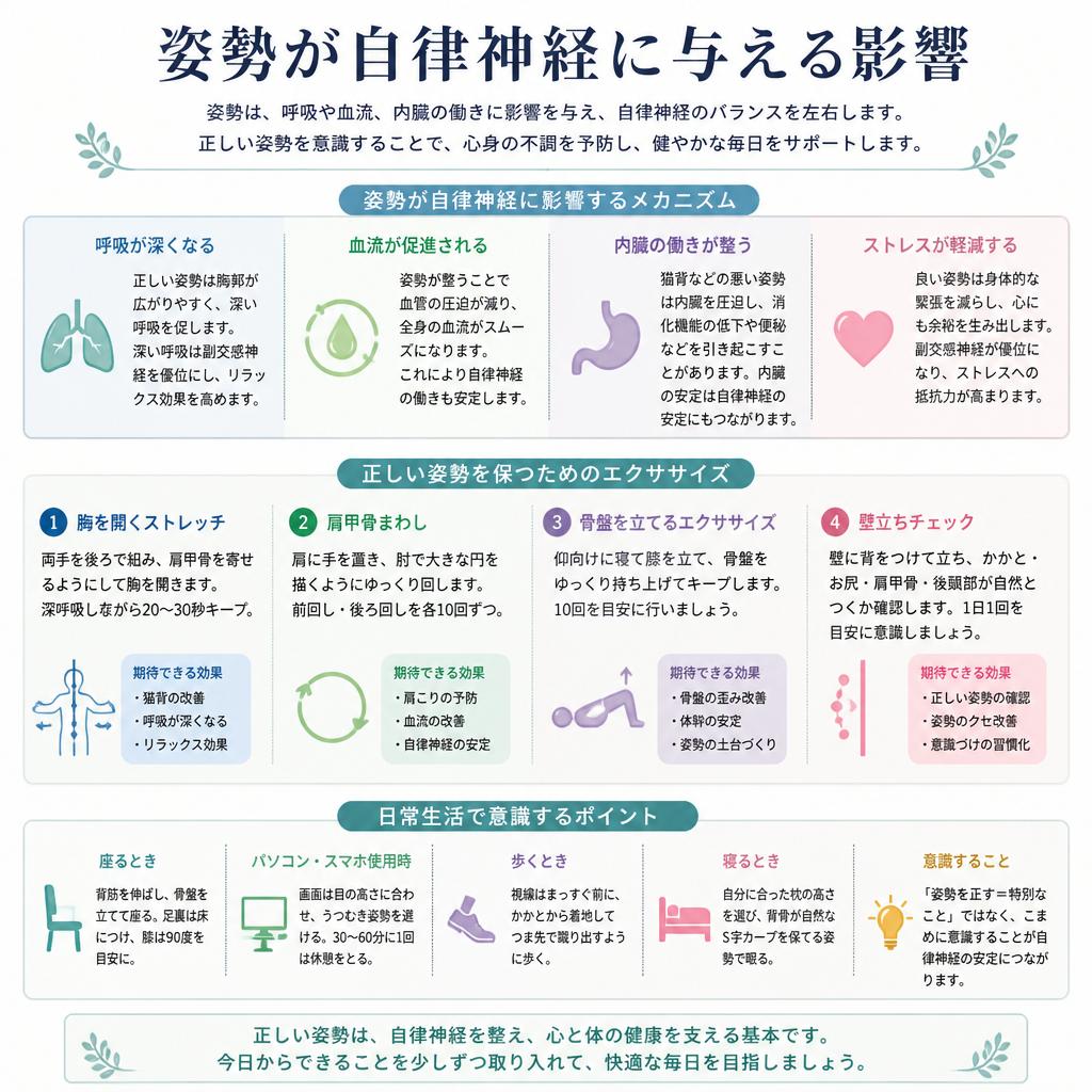 姿勢改善で自律神経を整える