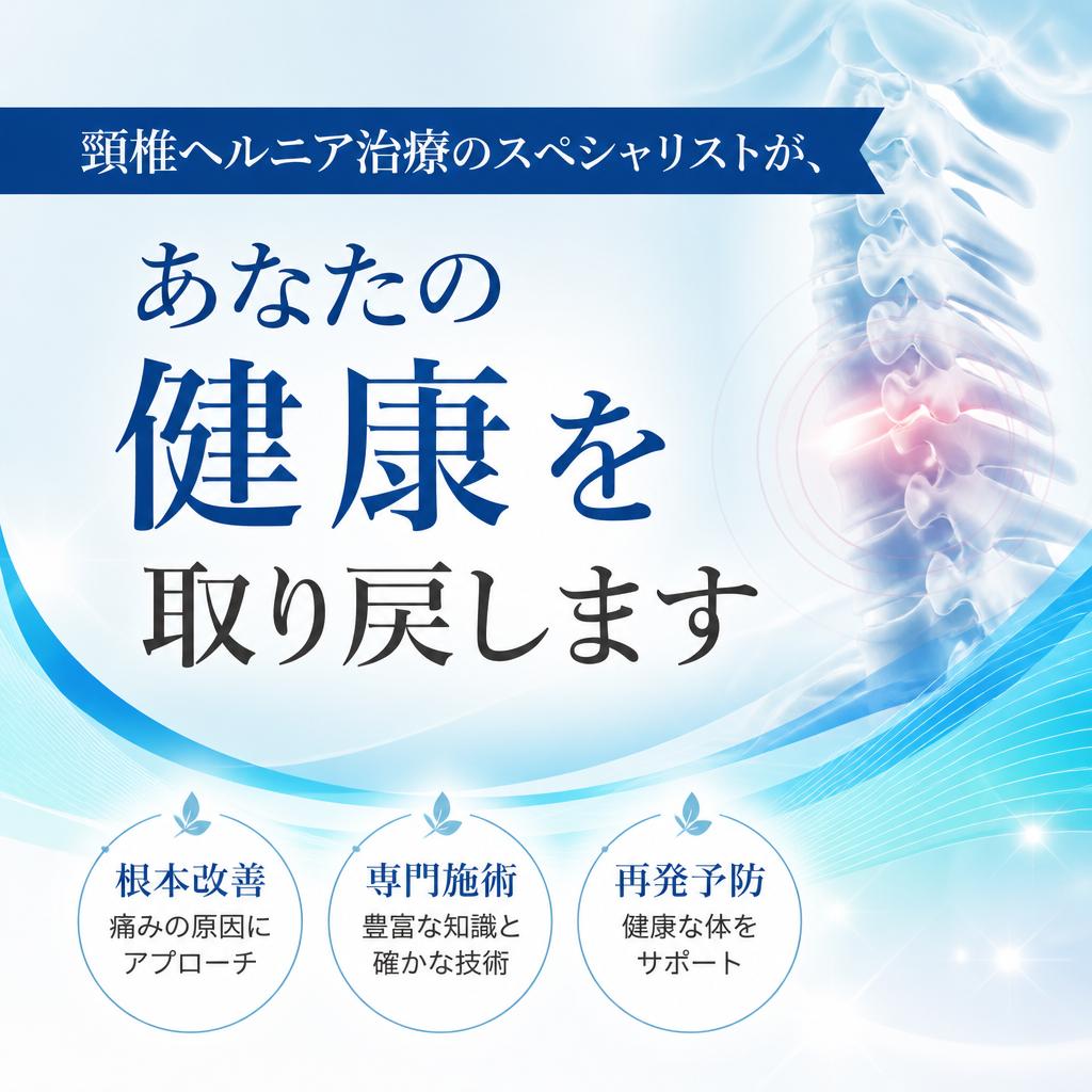 頸椎ヘルニア治療のスペシャリストが、あなたの健康を取り戻します