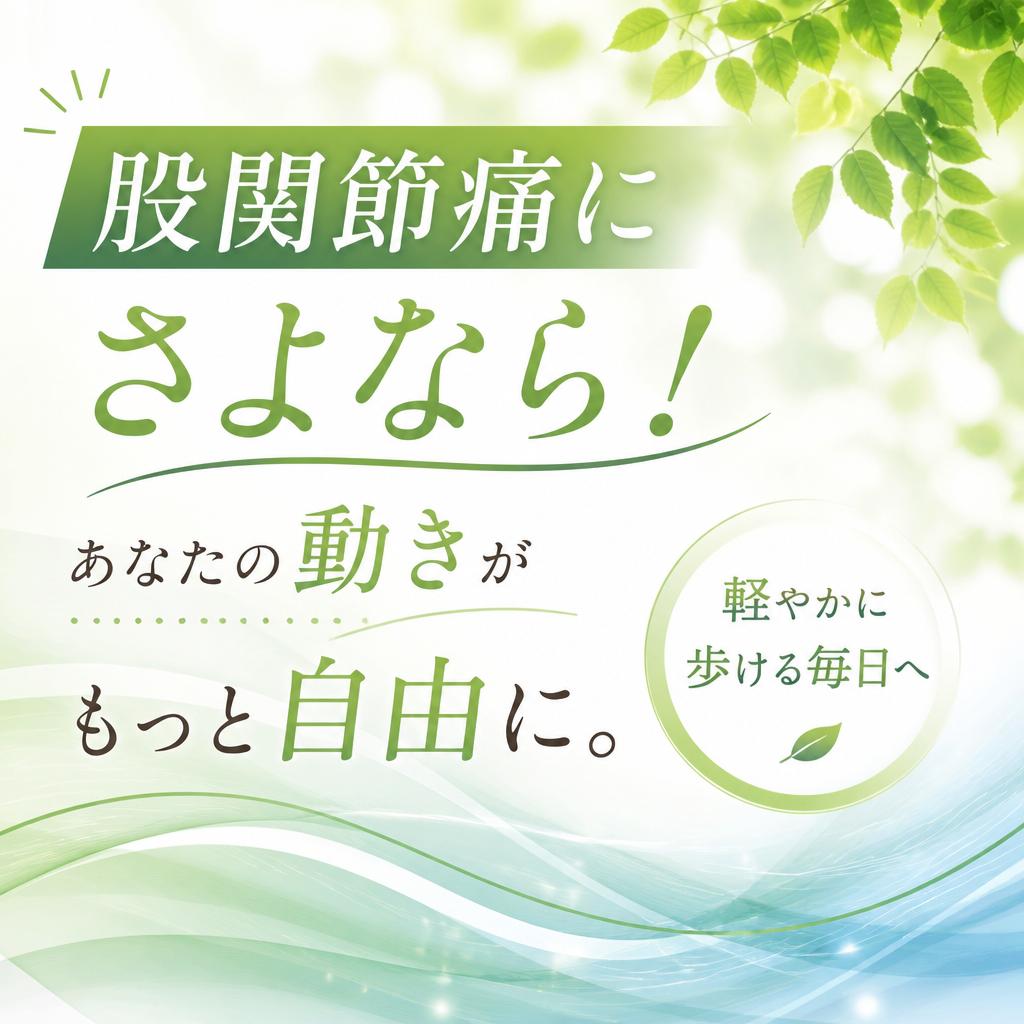 股関節痛にさよなら！あなたの動きがもっと自由に。