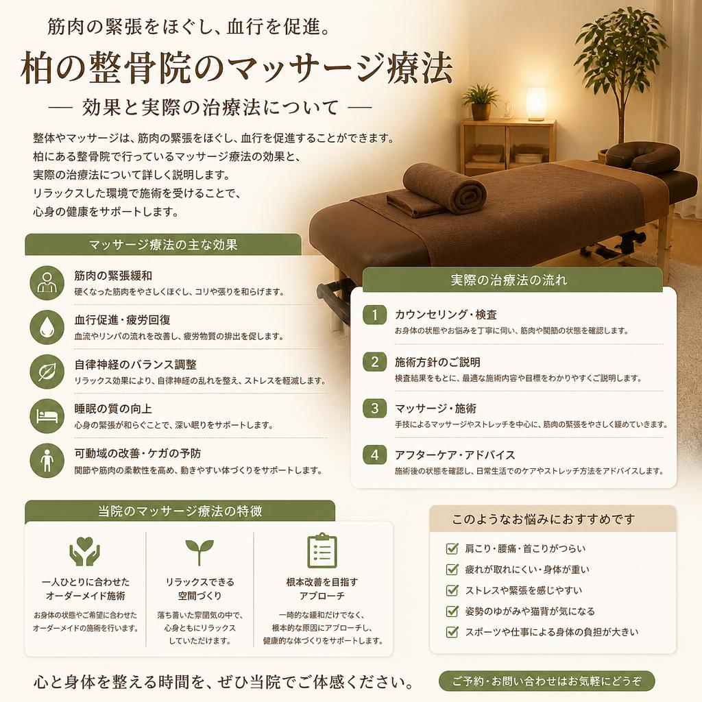 マッサージで筋肉をほぐし、痛みを軽減