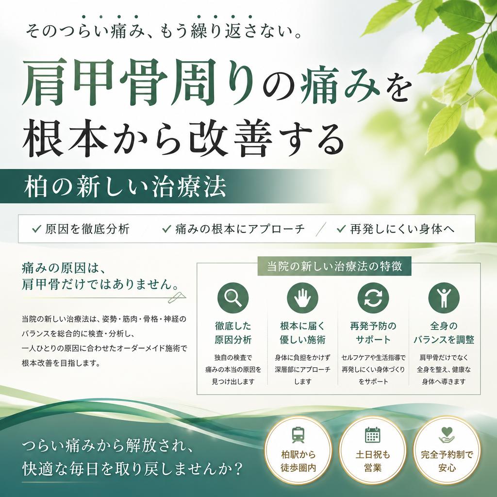 肩甲骨周りの痛みを根本から改善する柏の新しい治療法
