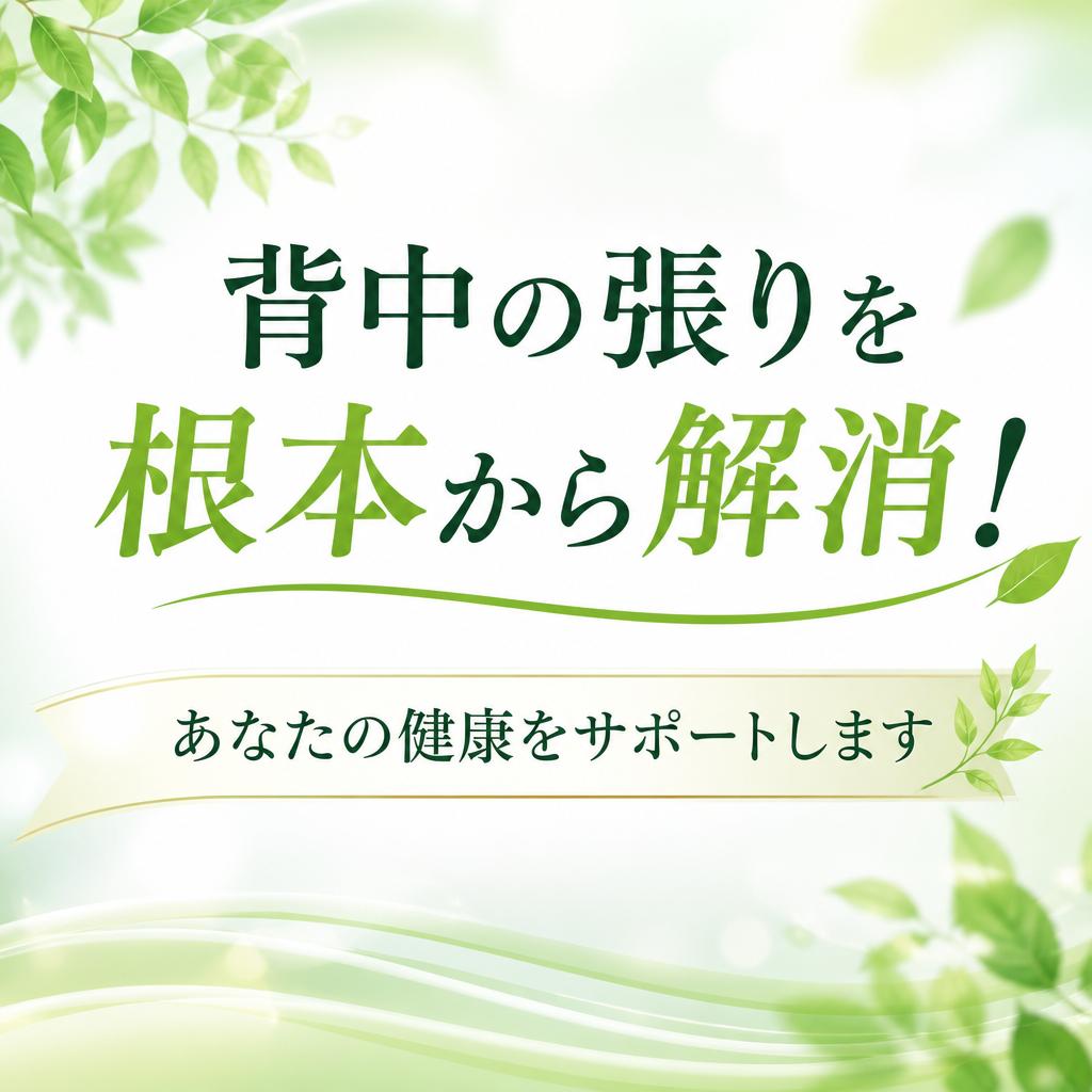 背中の張りを根本から解消！あなたの健康をサポートします