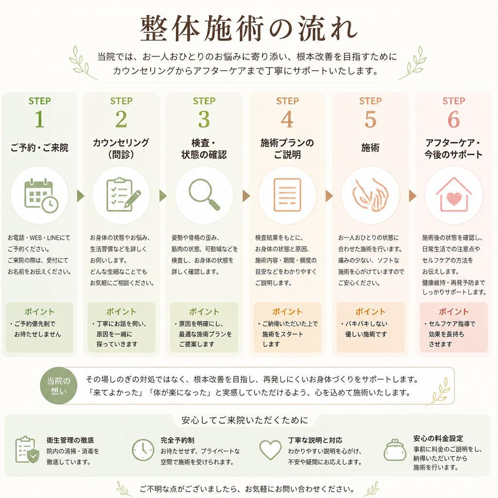 整体施術の流れ