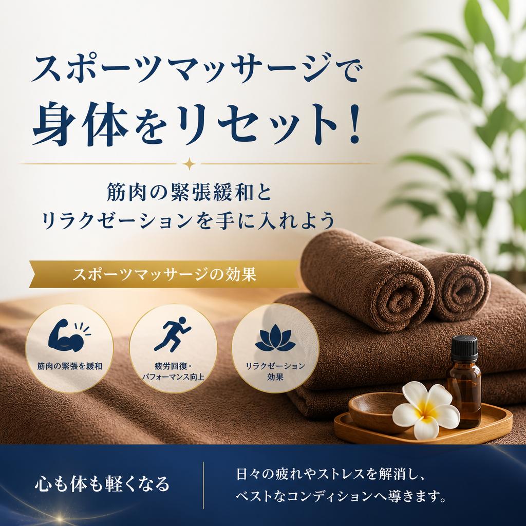 スポーツマッサージで身体をリセット！筋肉の緊張緩和とリラクゼーションを手に入れよう